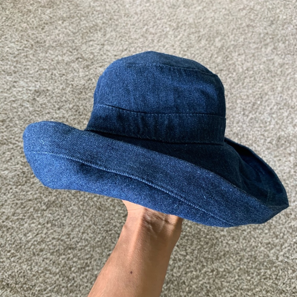 Simplicity Indigo Denim Wide Brim Sun Hat